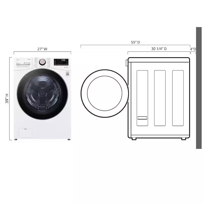 4.5 Cu. Ft. Stackable Front Load Washer with Steam E844