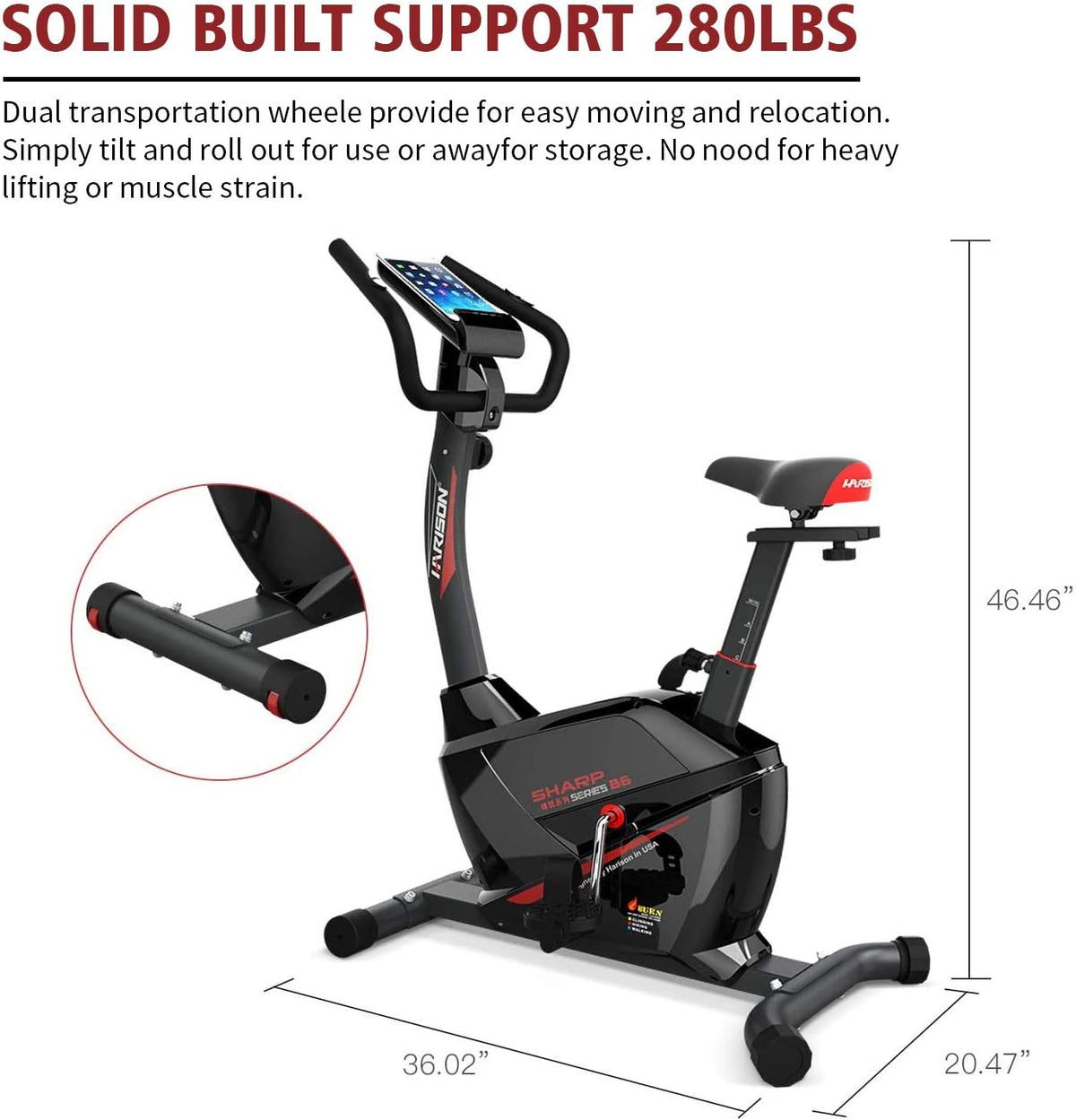 Indoor Exercise Bike with Magnetic Resistance and LCD Display T281