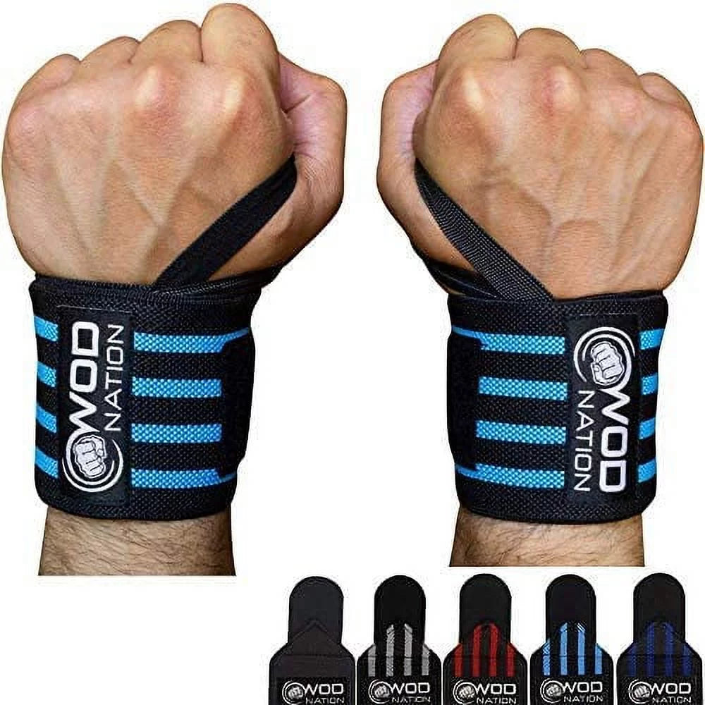 Black Set of 2 Weightlifting Wrist Wraps W9497