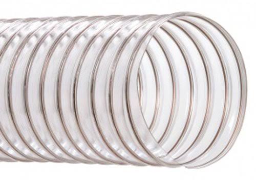 Clear Wire Reinforced Thermoplastic Polyurethane Duct Hose, 4x22 ID, 25 ft M24383