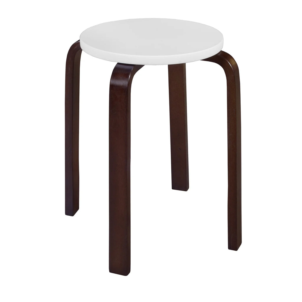 Mocha Walnut Beige Bentwood Stool S2403