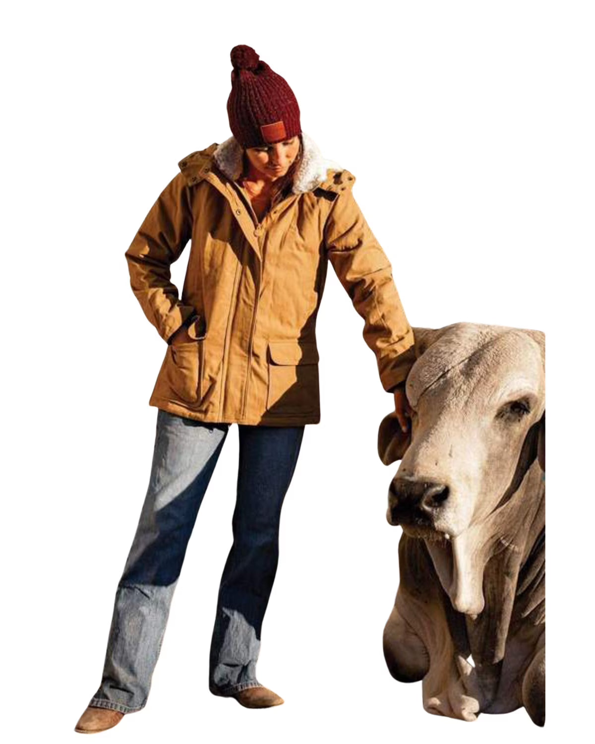 Canvas Fleece Hooded Jacket Tan 3X T49564