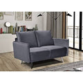 Gray Velvet Round Arm Loveseat N53538