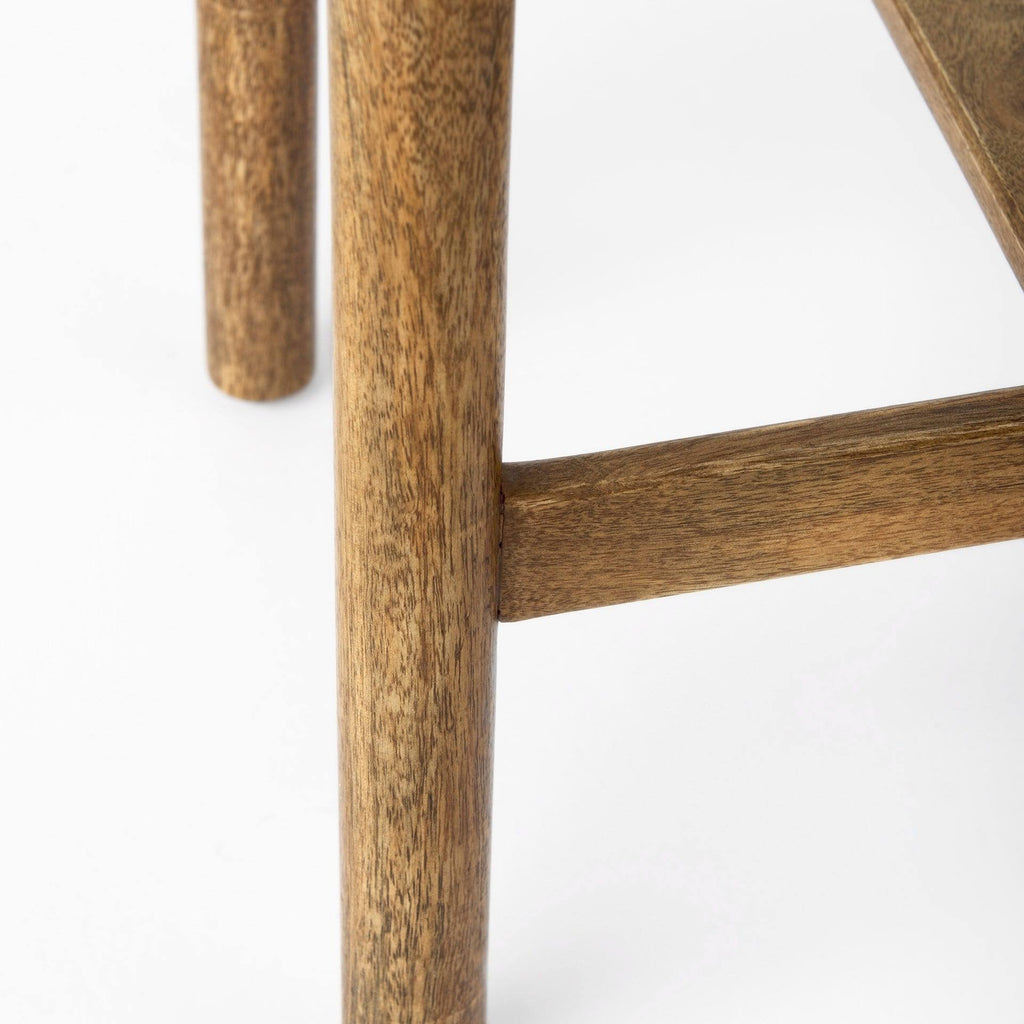 Cognac Brown Leather Medium Brown Wood Bar Stool T229