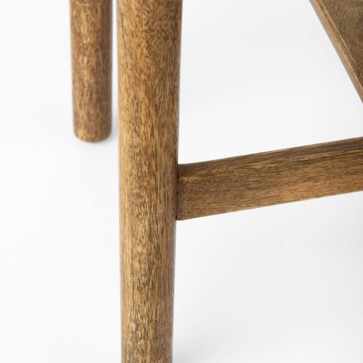 Cognac Brown Leather Medium Brown Wood Bar Stool T229