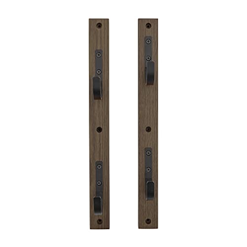 Brown/Black Wood Rifle Rack with Metal Hooks O88014