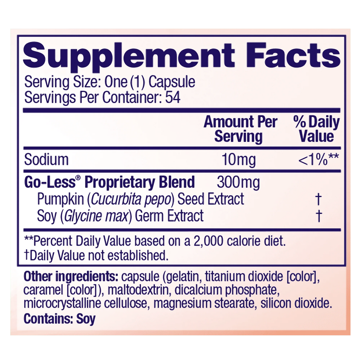 54 Count Bladder Control Supplement Capsules H426