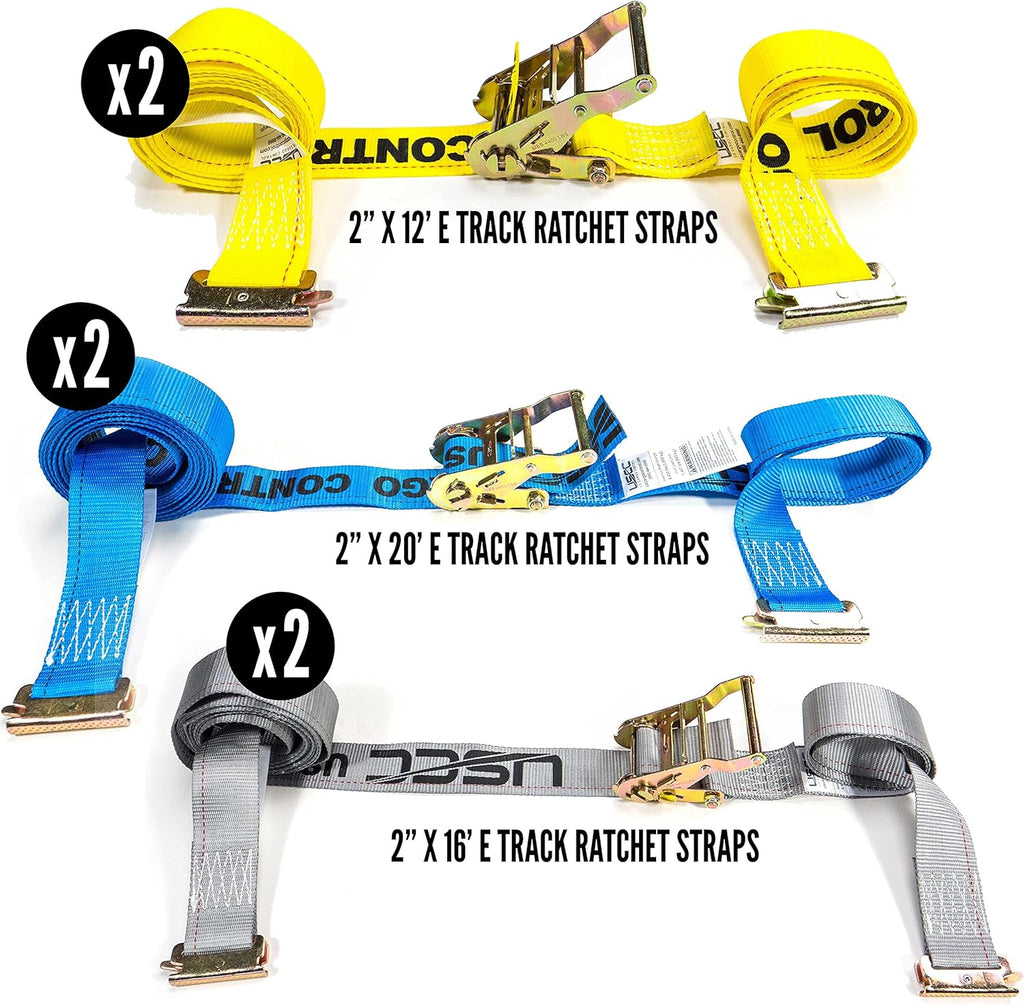 E Track Starter Kit with E Track Rails, Cargo Straps, Fittings, End Caps and Storage Bag S825673