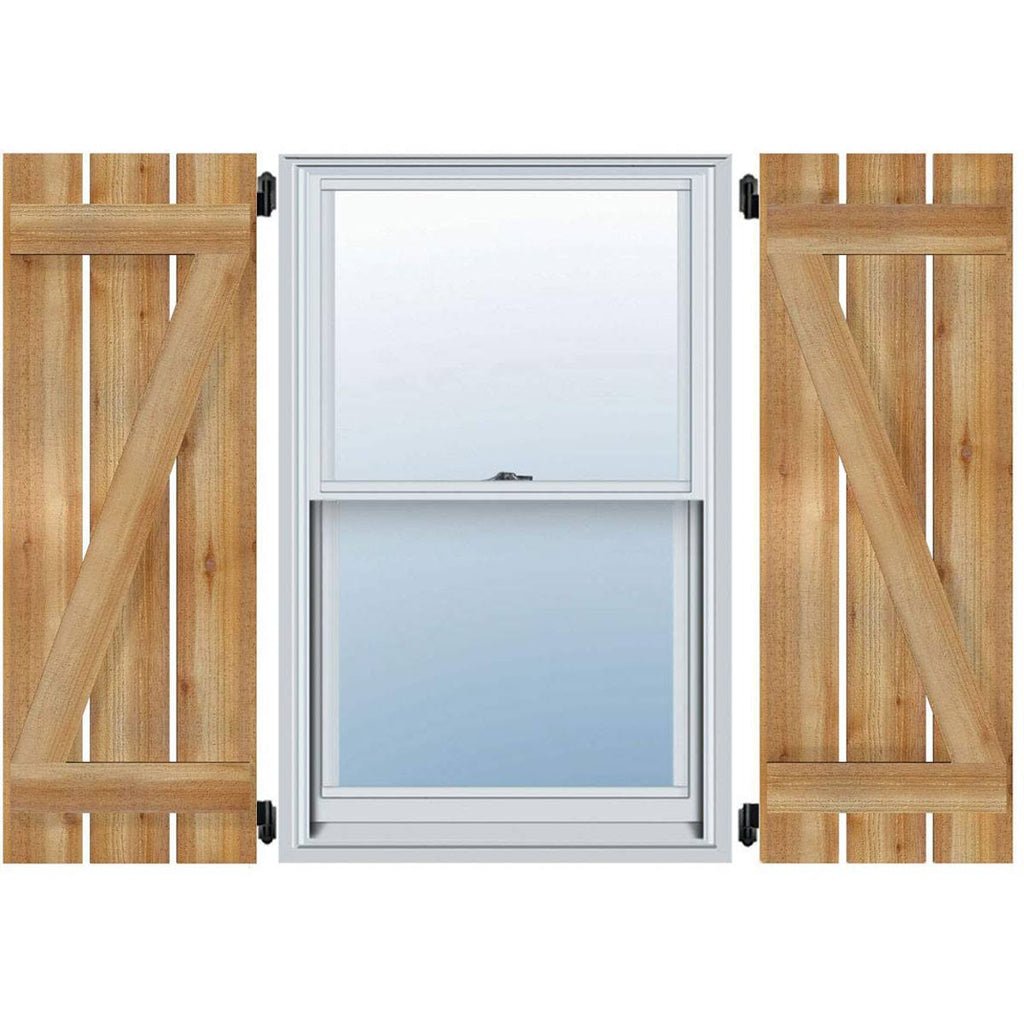 Rough Sawn Western Red Cedar Board-n-Batten Shutters P67353