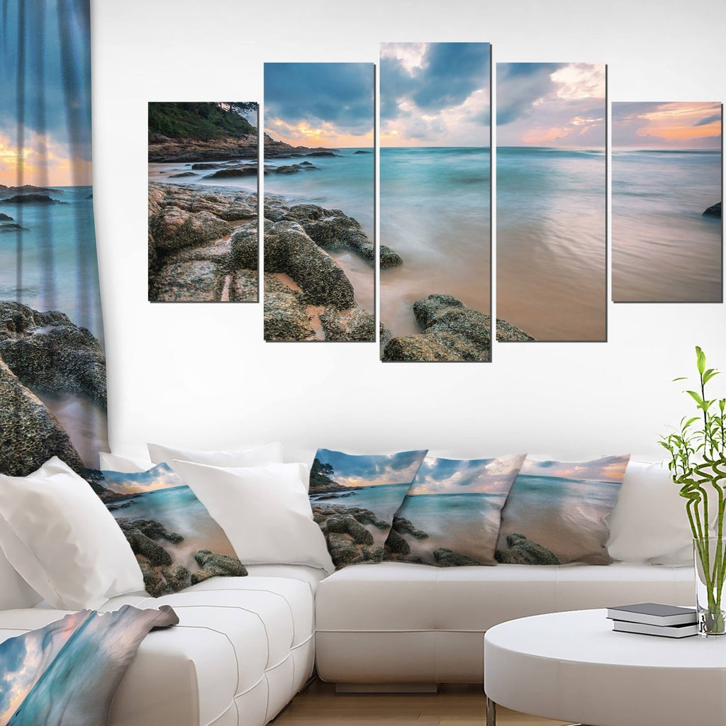 Extra Large Seascape Art Canvas (5 Piece), 60x22 x 28x22 Z596