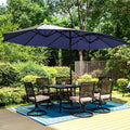 15ft Double-Sided Patio Umbrella with Base V922609