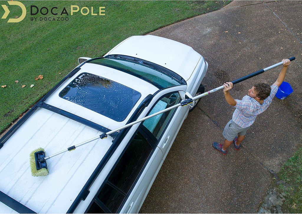 5-12 Foot Car Cleaning Kit with Soft Car Wash Brush, Car Squeegee, Car Wash Mitt, Microfiber Cleaning Head & Extension Pole N47685
