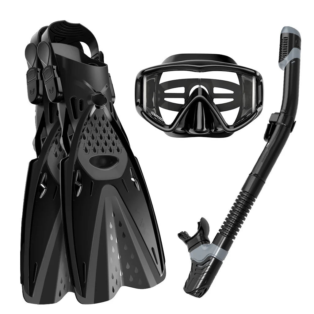 Snorkel Set with Diving Mask, Trek Fin, Dry Top Snorkel Z518