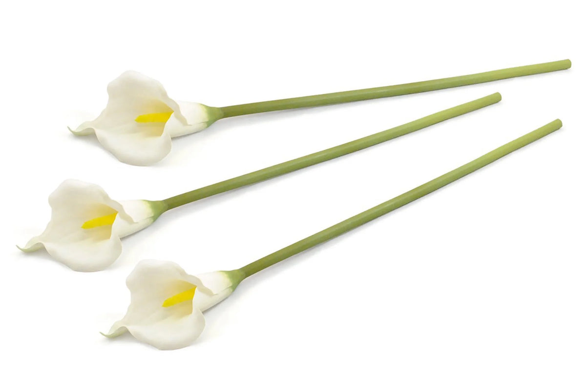 Set of 3 White Artificial Calla Lilies 26" Y3089