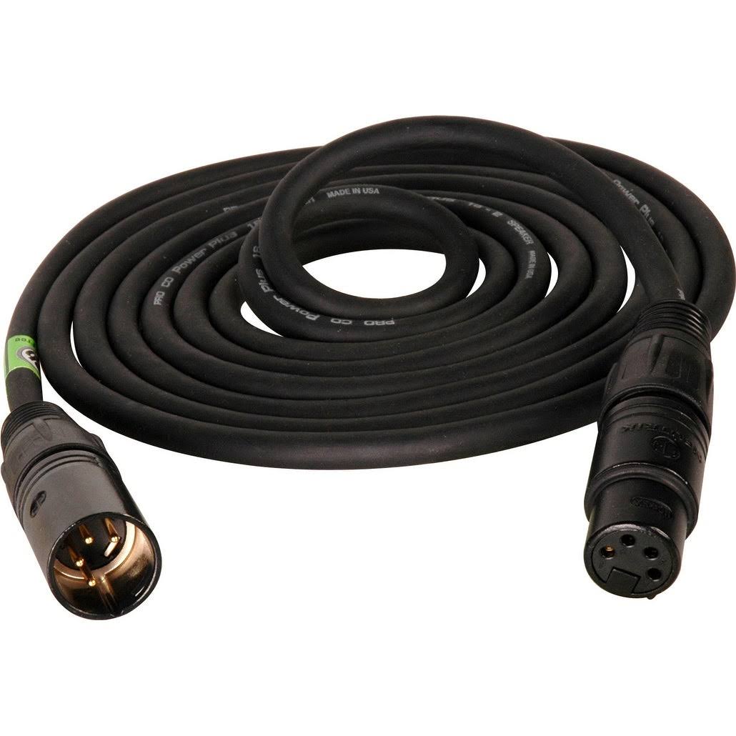 Heavy Duty 4-Pin XLR-M to 4-Pin XLR-F 16AWG High Power Cable 50 Foot B907537
