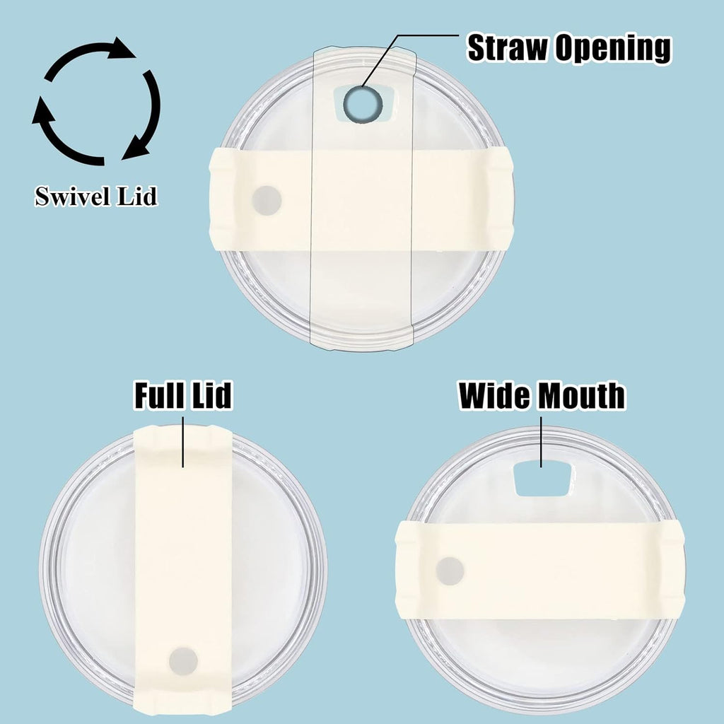 2 Pack Replacement Tumbler Lids for 40oz Travel Tumbler with Plastic Straws and Cleaning Brush F10404