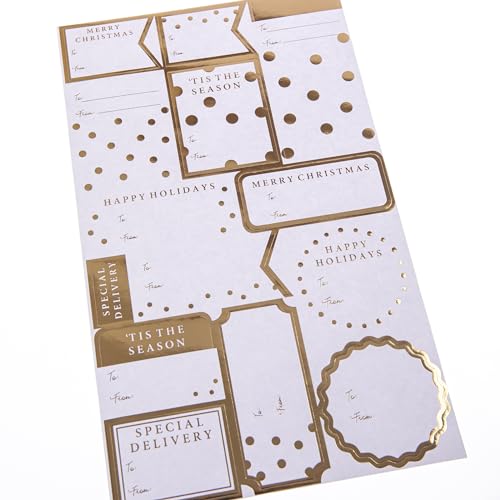 White Self-Adhesive Christmas Gift Labels I6761