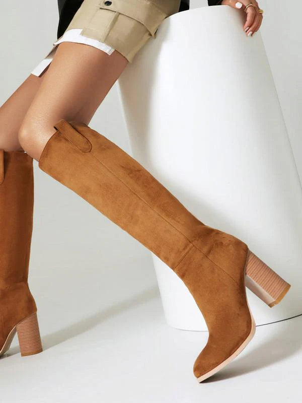 Suede High Heel Boots A2952