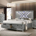 Queen Size Bed with Drawers and LED Q68922