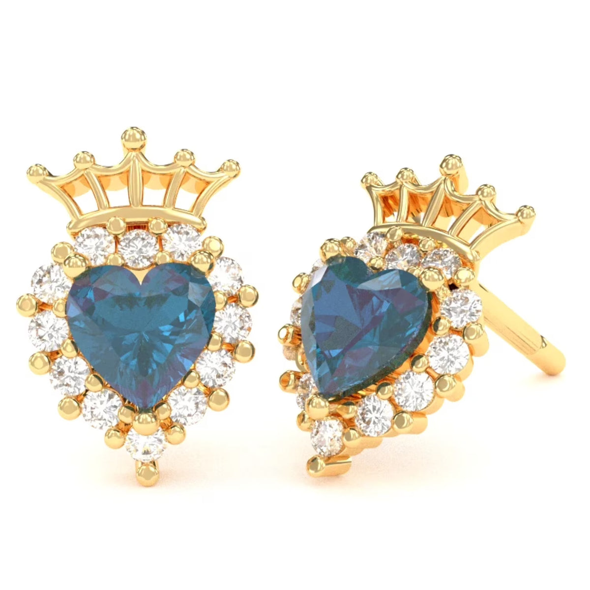 14k Yellow Gold Alexandrite Stud Earrings J51932
