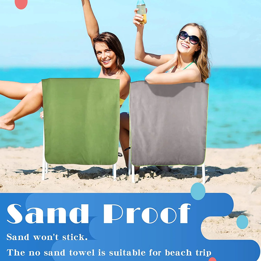 Grey Microfiber Travel Towel 2 Pcs 16''x32'' A5129