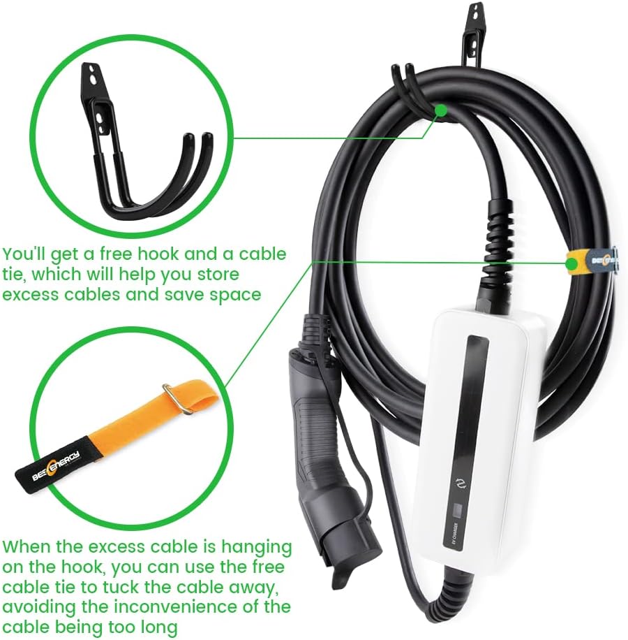 Portable EV Charger with NEMA 6-20 Plug and NEMA 5-15 Adapter, 25ft, IP65 T2552