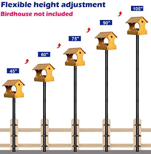 Matte Black Heavy Duty Bird Feeder Pole Kit E1724