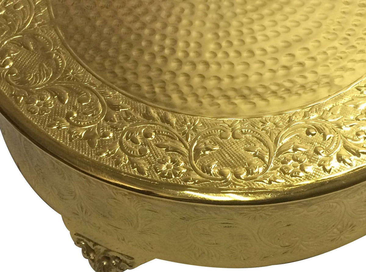 Gold Wedding Cake Stand Round 20x22 Aluminum Metal V14471