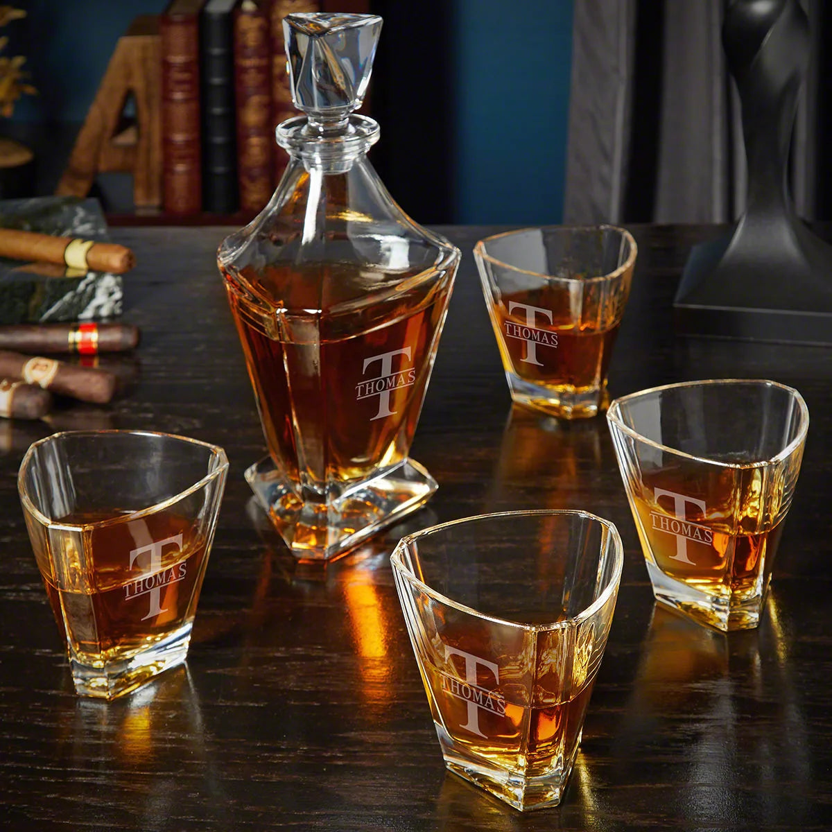 Engraved Whiskey Decanter Set I103774