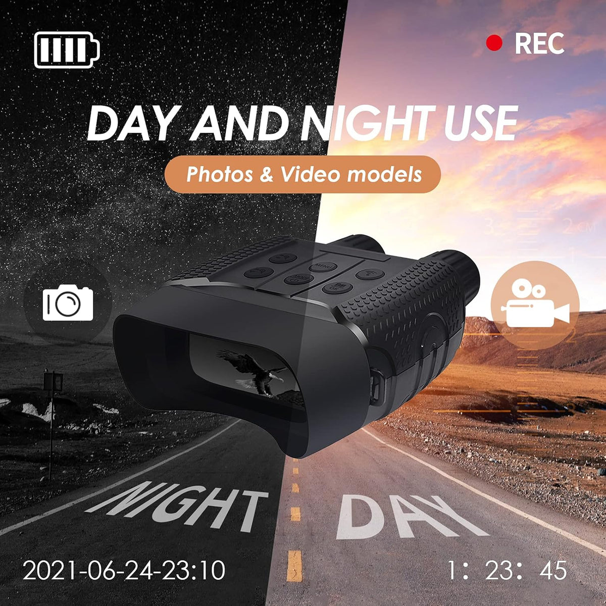 Night Vision Goggles with 2.31'' LCD Digital Infrared Binoculars with 32GB TF Card Q52629