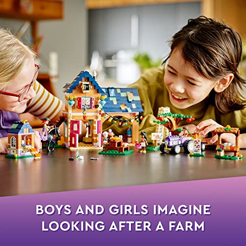 Organic Farm House Set with Toy Horse, Stable, Tractor and Trailer plus Animal Figures S285574