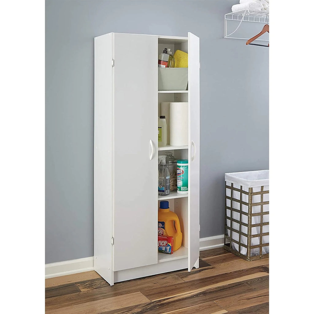 White 2 Door Pantry Cabinet with Adjustable Shelves F8131