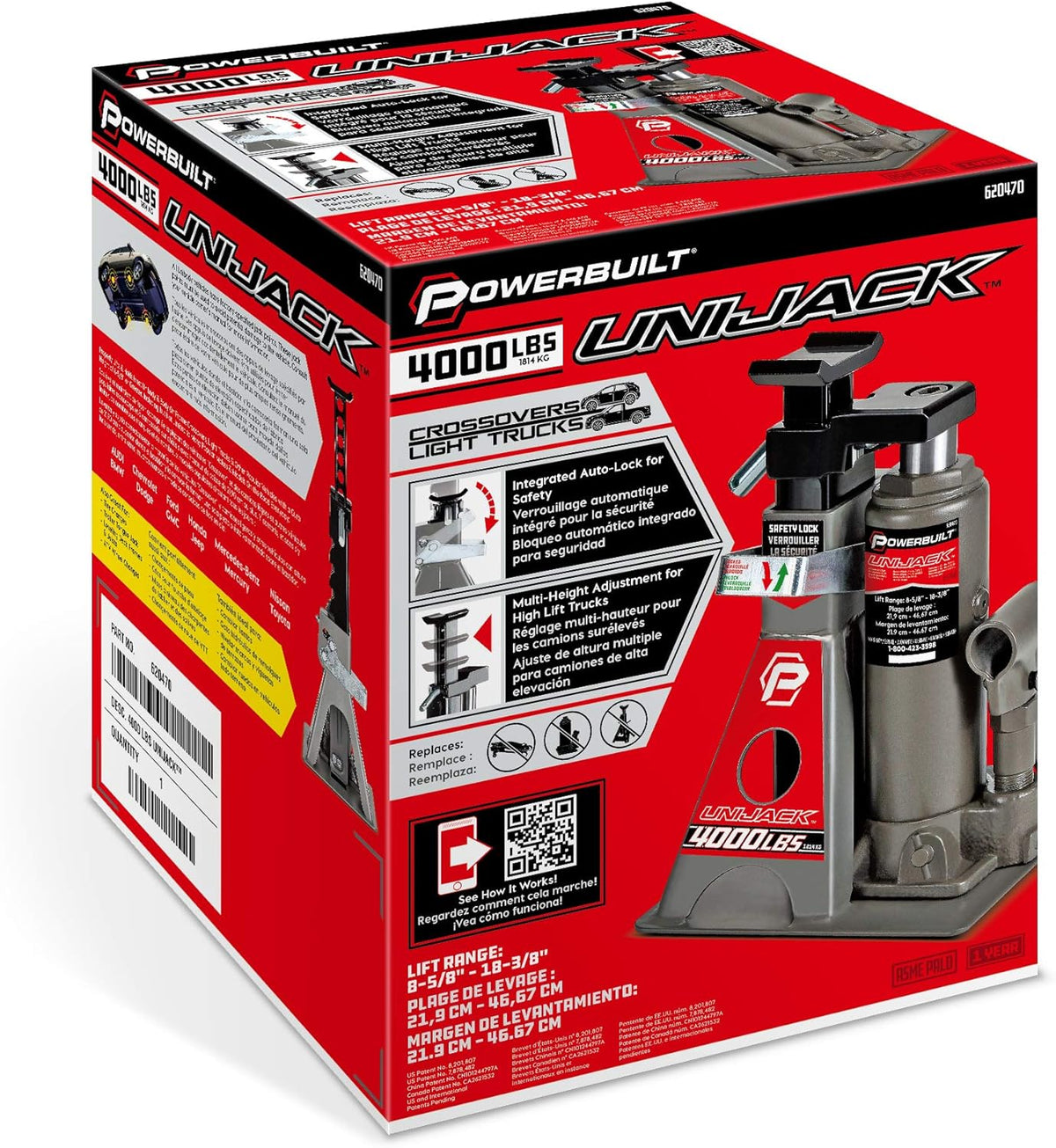 2 Ton Hydraulic Bottle Jack and Jackstand V6469