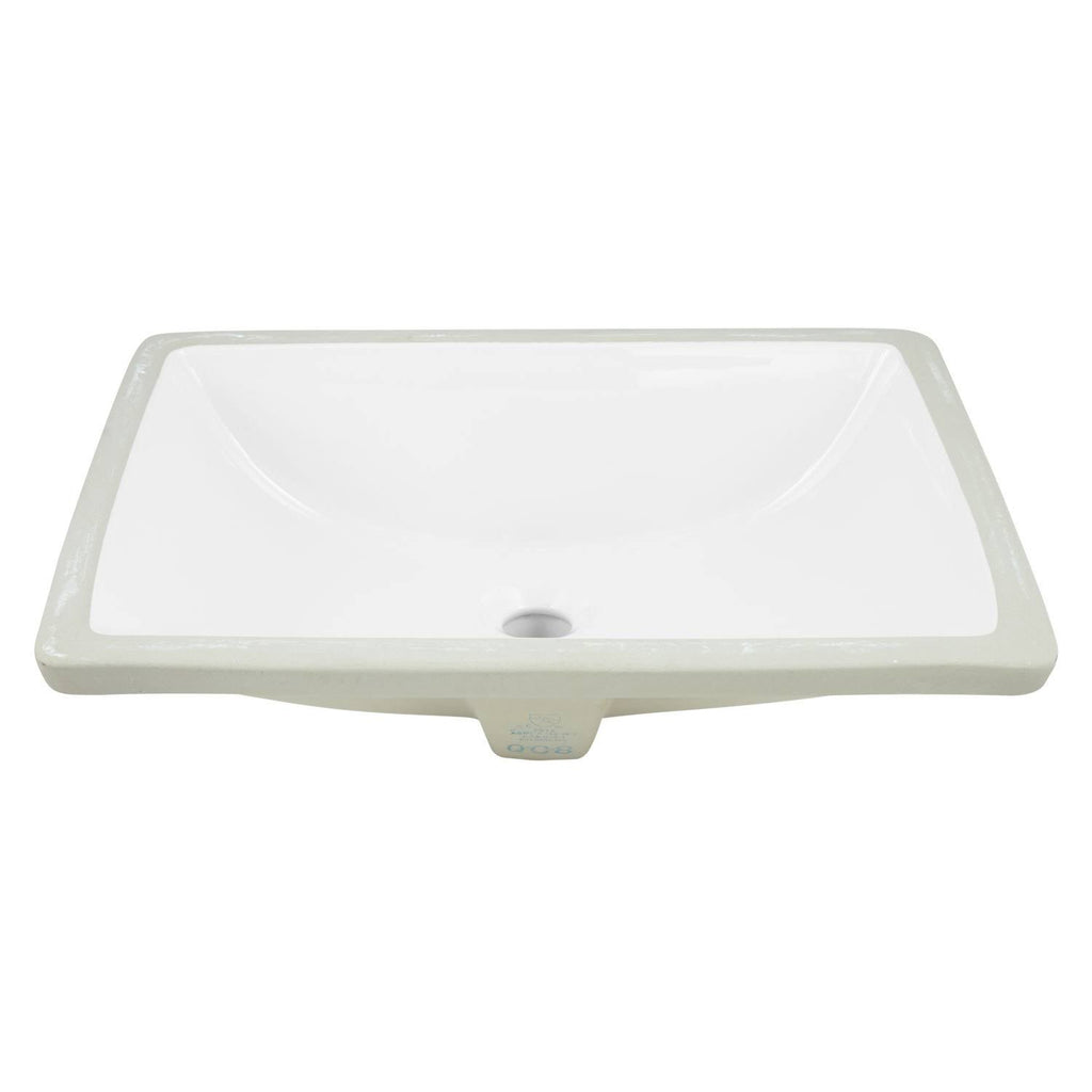 White Rectangle Undermount Sink Set J785