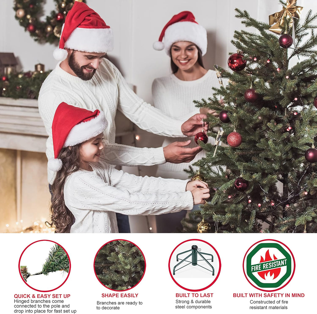 7.5 Foot Pre-Lit Artificial Christmas Tree with 700 Clear Lights D4682