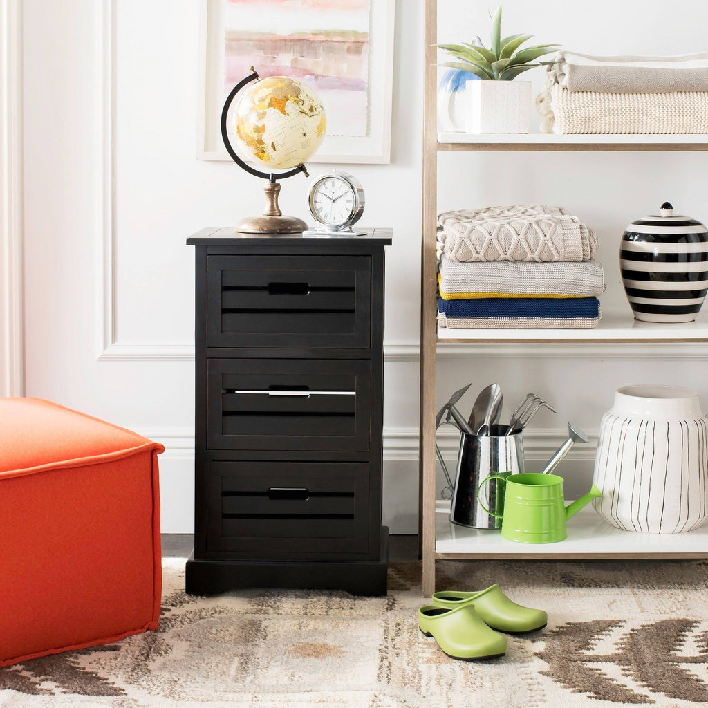 Black 3 Drawer Cabinet W8808