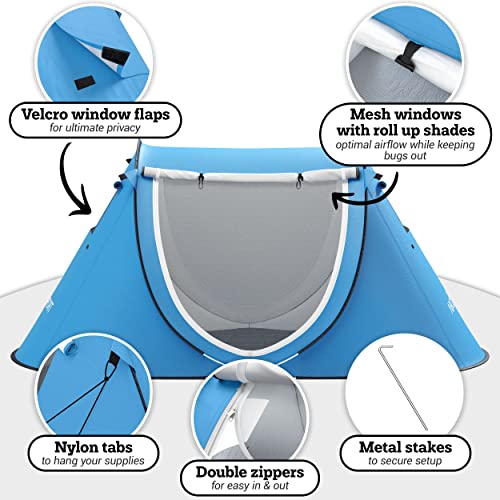 Sky Blue 2 Person Pop Up Tent with Carrying Bag G148534