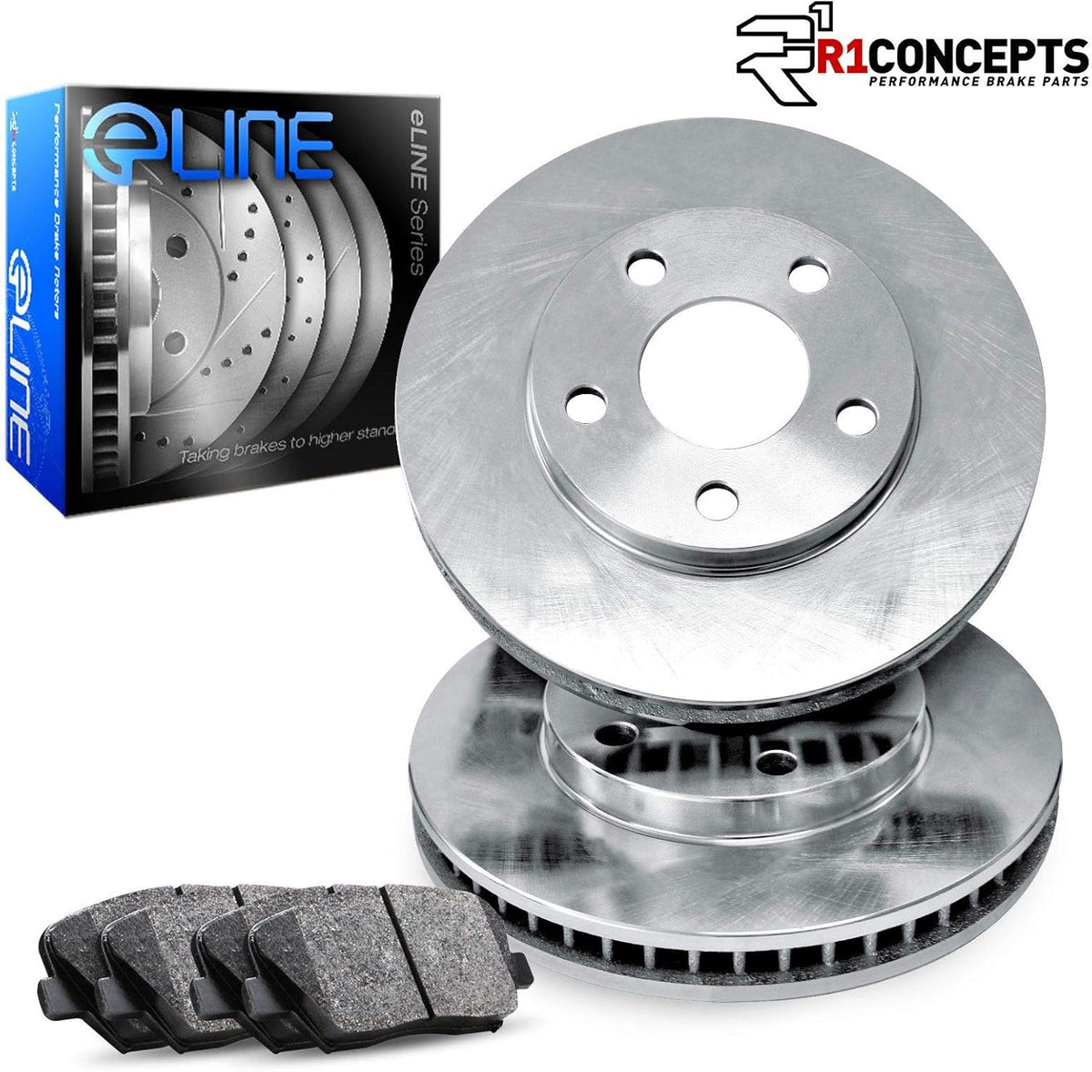 Front Brake Rotors with Semi-Metallic Brake Pads Q4174