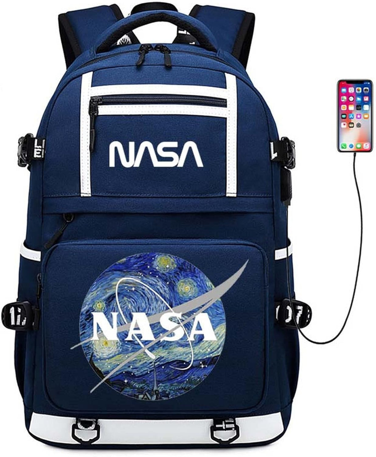 NASA Astronaut USB Backpack Laptop Bag H43621