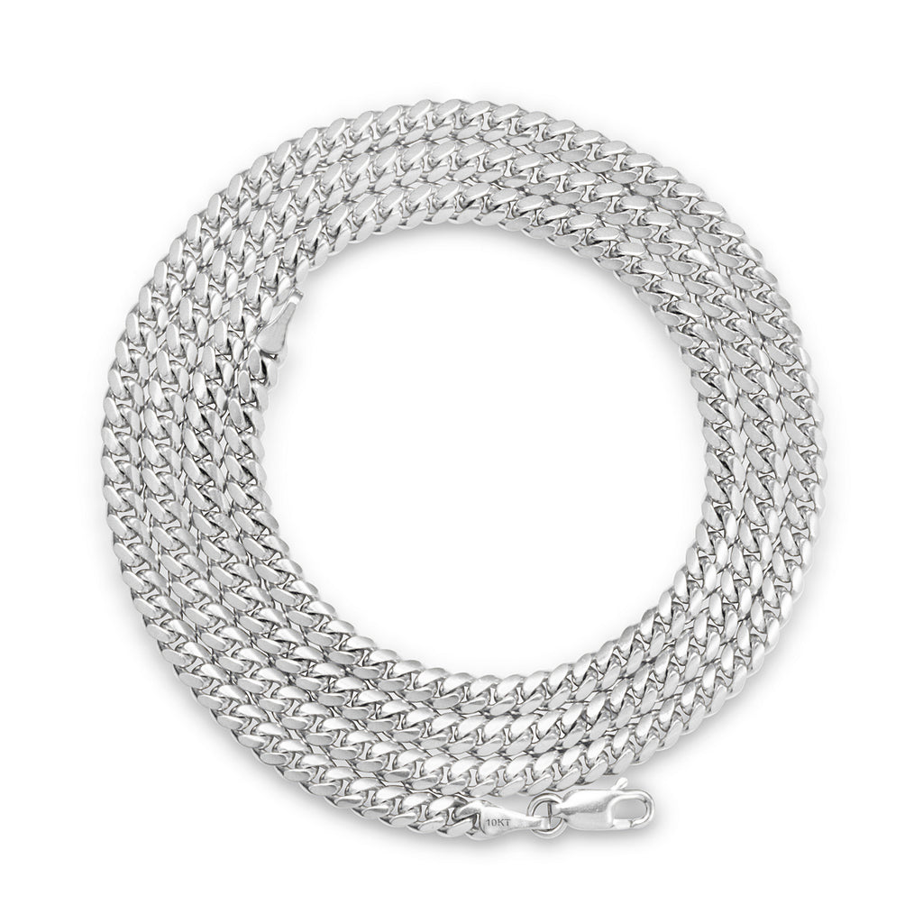 10k White Gold Miami Cuban Link Chain Pendant Necklace 16" - 30" M4597