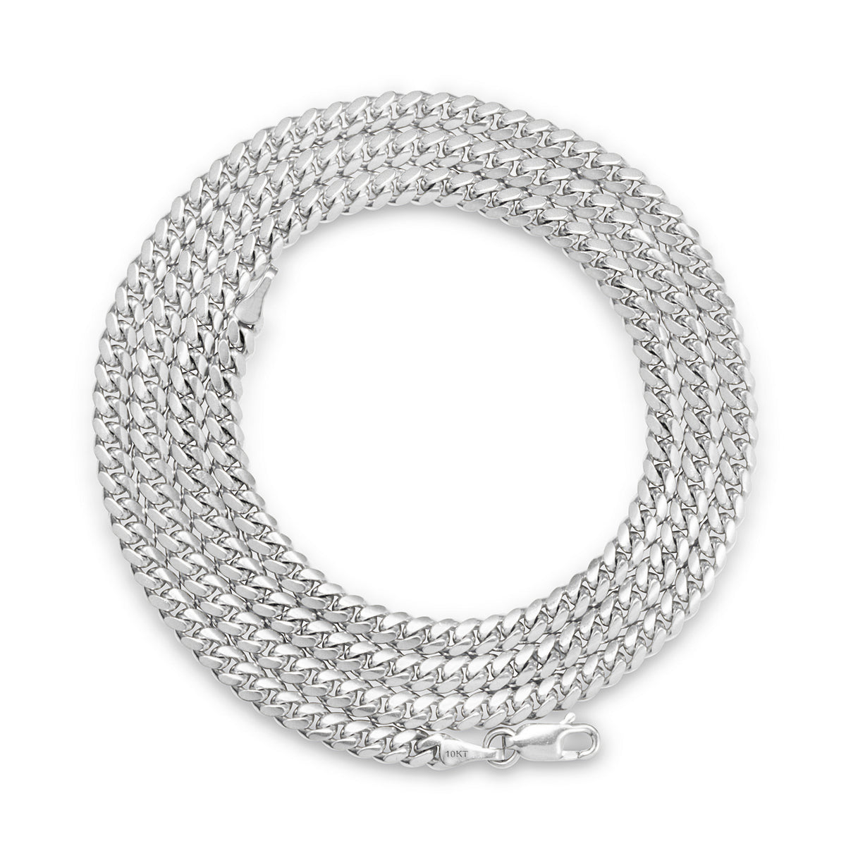 10k White Gold Miami Cuban Link Chain Pendant Necklace 16" - 30" M4597
