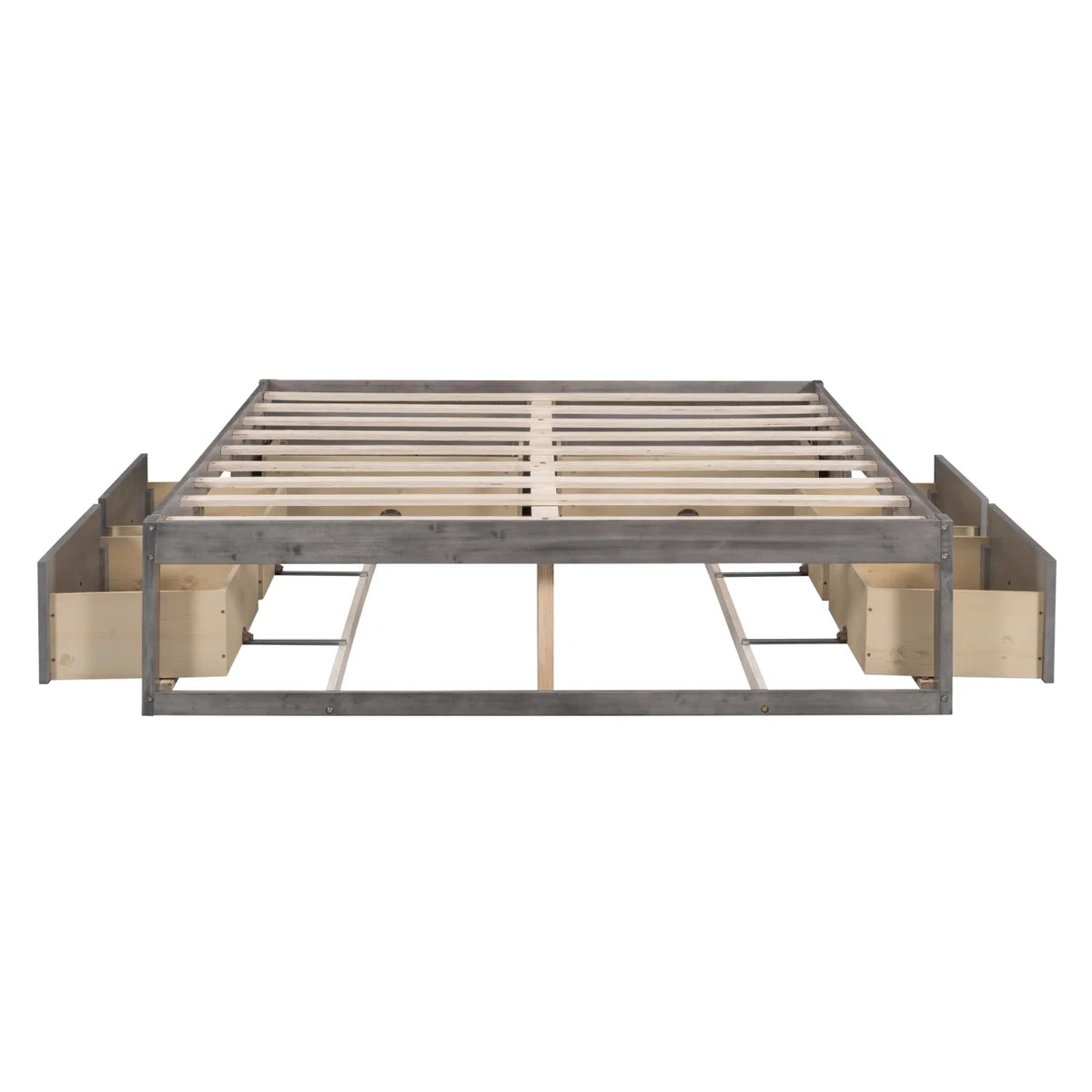 Full Size Wood Captain Bed with 6 Storage Drawers U711254