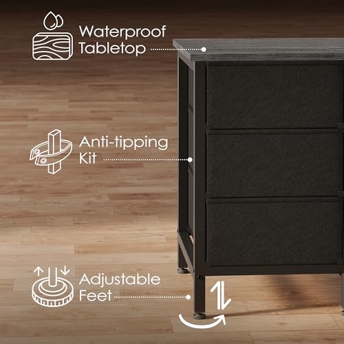 63 Inch 11 Drawer Dresser with Power Outlets and LED Lights N760591