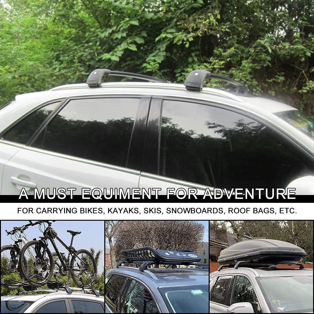 Black Lockable Roof Rack Cross Bars for KIA Telluride I782554