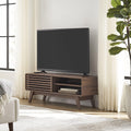 Scandinavian TV Stand with Slatted Door A256