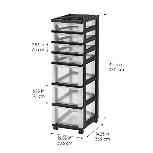 Black 10-Drawer Plastic Rolling Cart E638097