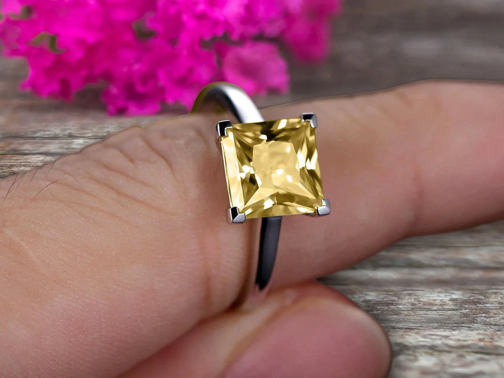 10k Rose Gold Princess Cut Moissanite Solitaire Engagement Ring G333110