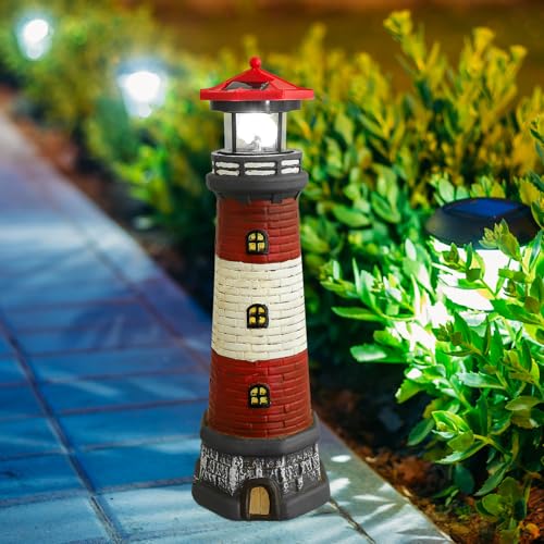 Solar Powered Rotating Lighthouse Statue D27185