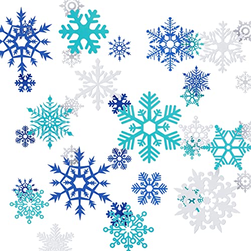 Christmas Snowflake Window Stickers Dark Blue Light Blue White Removable Y102