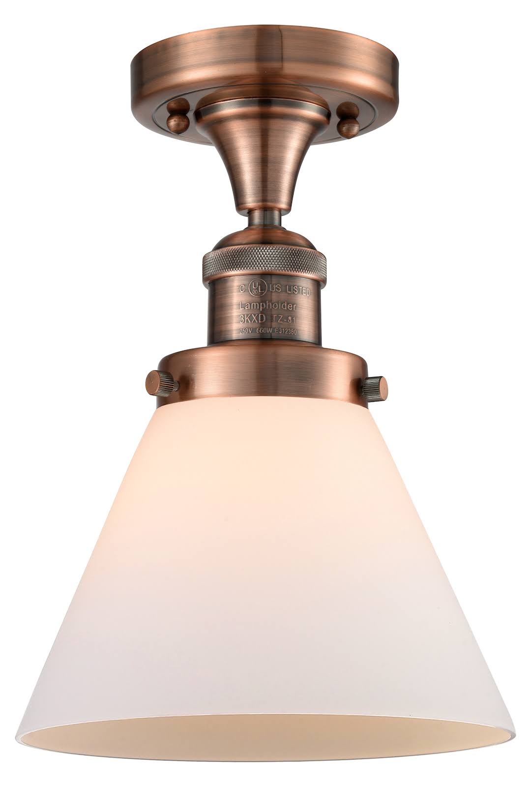 Large Cone 1 Light Semi-Flush Mount K8139